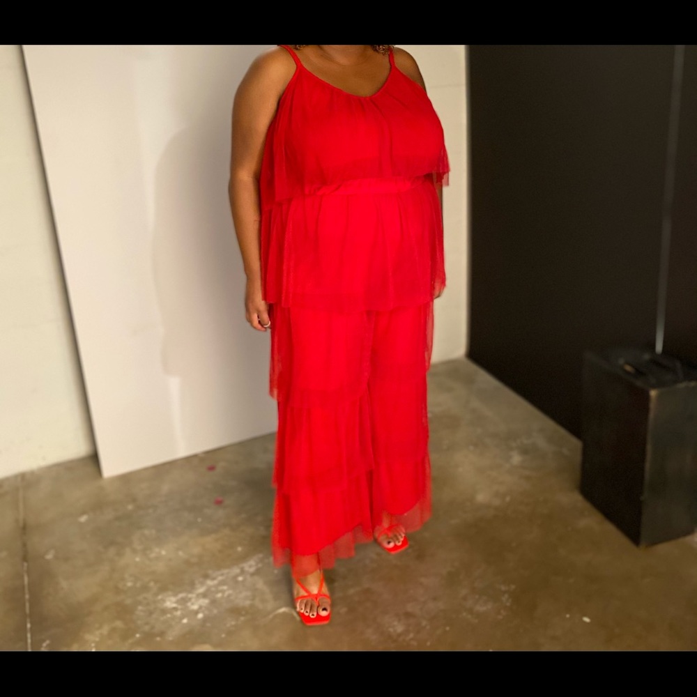 Worn Once For An Hour, Red Fun Party Pants - image 4